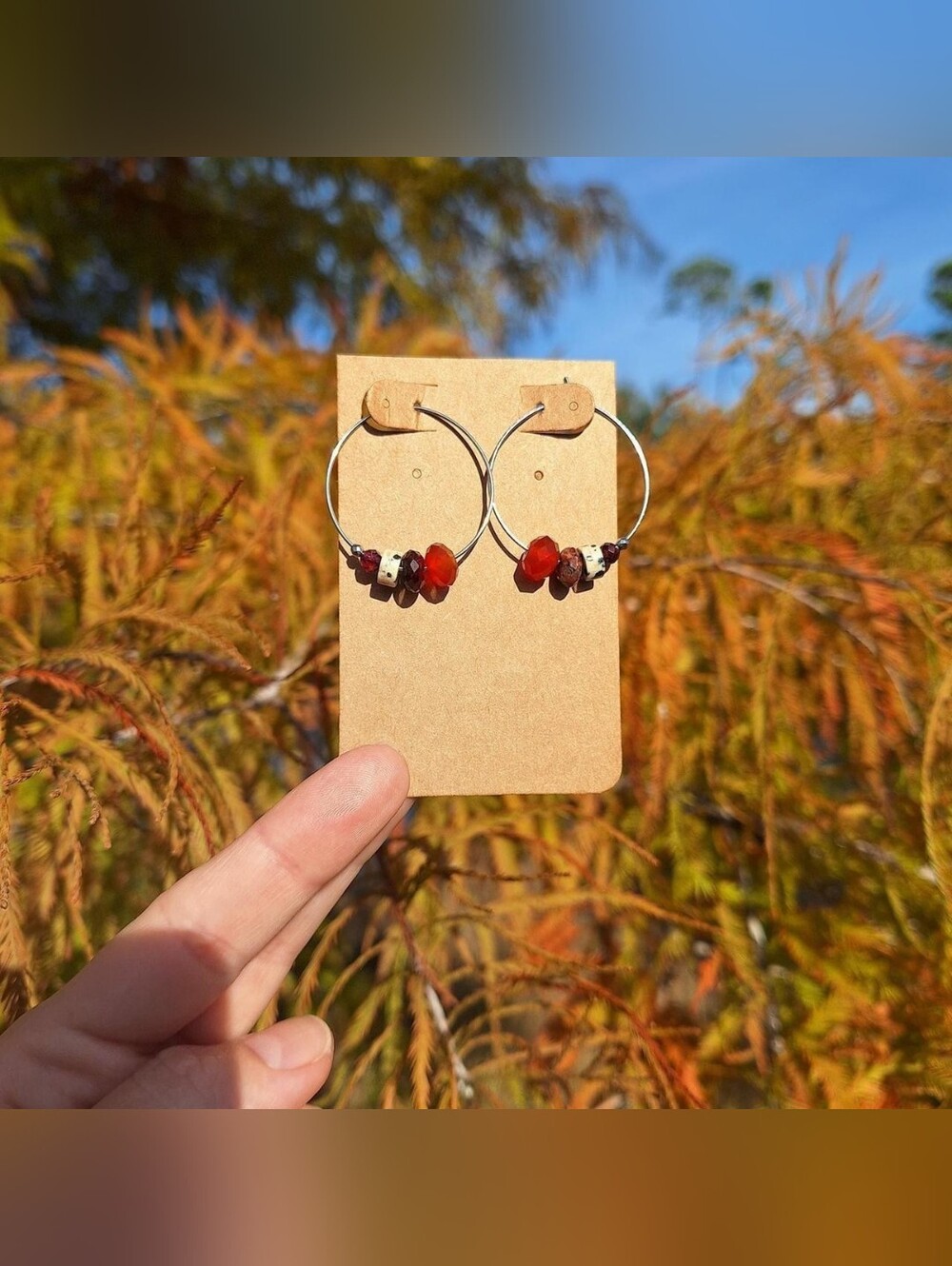 Carnelian, Tiger's Eye, Dalmatian Jasper Earrings ~ Artisan Jewelry